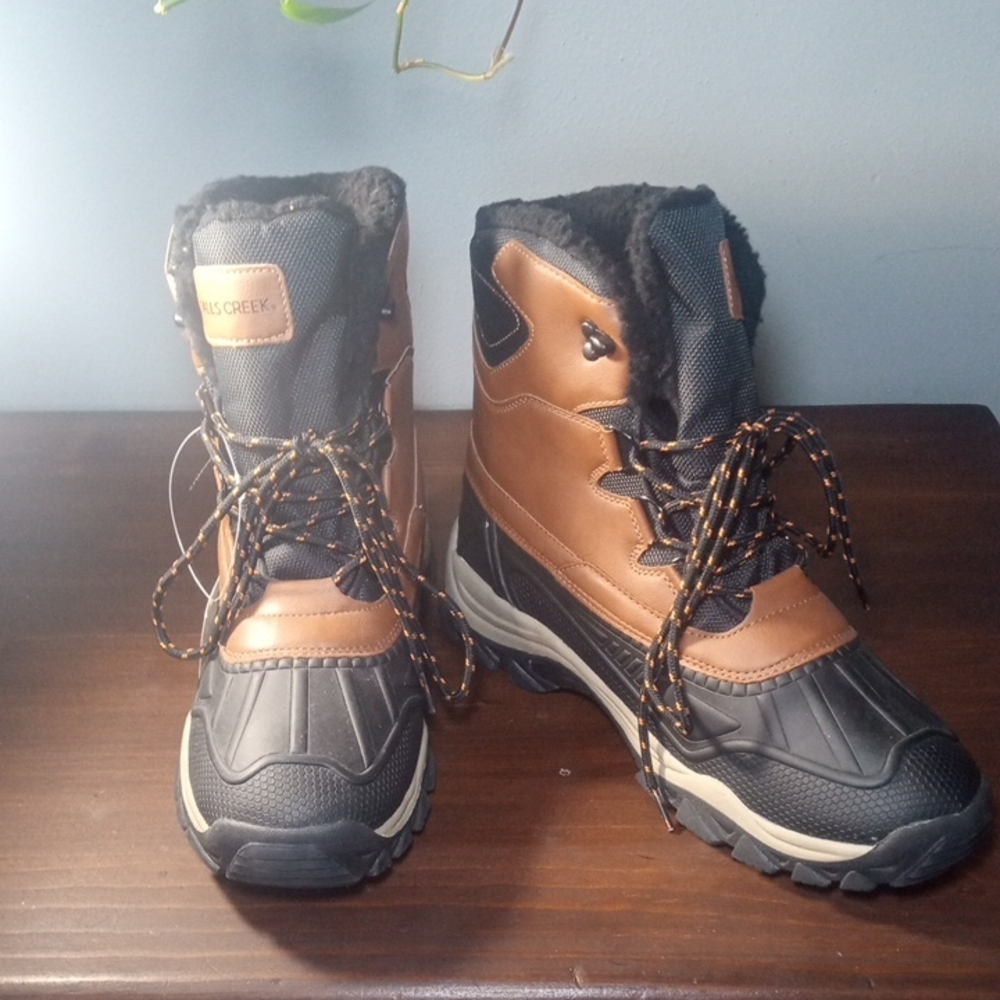 Falls Creek "Glacier" Black & Brown Men's Boots Size 11